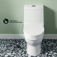 Swiss Madison ﻿﻿﻿Virage One Piece Elongated ﻿Toilet with Touchless Retrofit Dual Flush 1.1/1.6 gpf - SM-1TK118 - The Home Selection