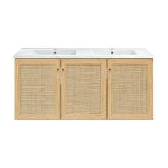 Swiss Madison Classe 48" Wall-Mounted Bathroom Vanity with Double Basin Sink Top - SM-BV2807