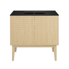 Swiss Madison Bosse 36" Freestanding Bathroom Vanity with Black 3-Hole Widespread Sink Top - SM-BV8802