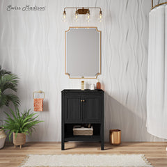 Swiss Madison Chateau 24" Freestanding Bathroom Vanity with Black Sink Top - SM-BV0601