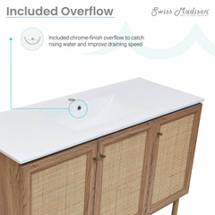 Swiss Madison Classe 48" Freestanding Bathroom Vanity in Golden Oak with Sink Top - SM-BV665