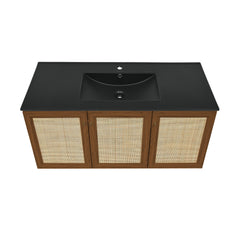 Swiss Madison Classe 48" Wall-Mounted Bathroom Vanity with Black Sink Top - SM-BV2807