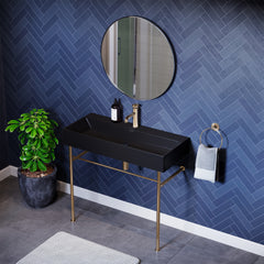 Swiss Madison Claire 40" Console Sink Matte Black Basin w/ Legs - SM-CS7 - The Home Selection