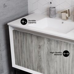 Swiss Madison Marseille 36" Bathroom Vanity in Oak - SM-BV143 - The Home Selection