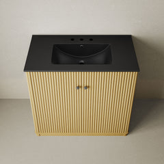 Swiss Madison Lafayette 36" Freestanding Bathroom Vanity with Matte Black, 3-Hole Widespread Sink Top - SM-BV8001