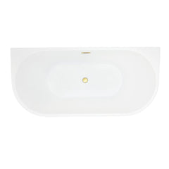 Altair Satchi 67" x 32" Flatbottom Freestanding Acrylic Soaking Bathtub in Glossy White with Drain and Overflow - 52767-BAT-WH