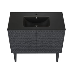 Swiss Madison Bosse 36" Freestanding Bathroom Vanity with Black Sink Top - SM-BV8802