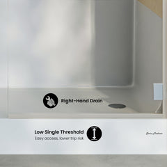 Swiss Madison Aquatique 60" x 32" Right Drain, Shower Base - SM-SB538 - The Home Selection