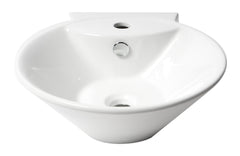 Alfi White 17  Round Wall Mounted Ceramic Sink with Faucet Hole - ABC113
