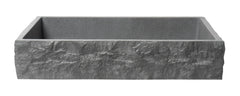 Alfi 24  Solid Concrete Chiseled Style Rectangular Above Mount Vessel Sink - ABCO24R