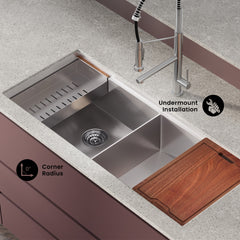 Swiss Madison Rivage 45 x 19 Dual Basin Undermount Kitchen Workstation Sink - SM-KU755 - The Home Selection