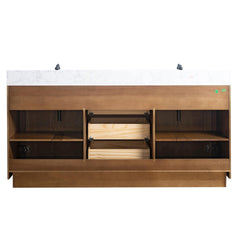 Vanity Art 72” Double Sink Bathroom Vanity in Tan - VA7072-DT