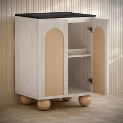 Swiss Madison Plaisir II 24" Freestanding Bathroom Vanity with Black 3-Hole Centerset Sink Top - SM-BV0701