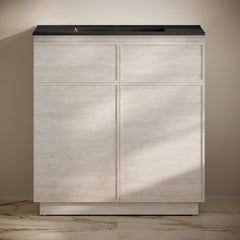Swiss Madison St. Tropez 36" Freestanding Bathroom Vanity with Black Sink Top - SM-BV0802