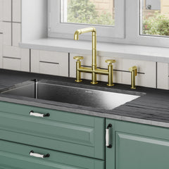 Swiss Madison Avallon Pro Widespread Kitchen Faucet with Side Sprayer SM-KF79 - The Home Selection