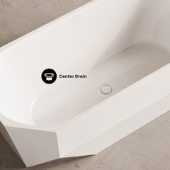 Swiss Madison Brusque 67" Diamond Shaped Soaking Freestanding Bathtub in Glossy White, Drain Included - SM-FB4001GW