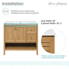 Swiss Madison Chateau 36" Freestanding Bathroom Vanity with Sink Top - SM-BV241 - The Home Selection