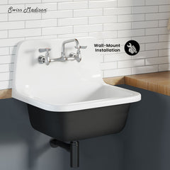 Swiss Madison Loire 22" Wall Hung Cast Iron Bathroom Sink - SM-WS350