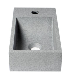 Alfi 16  Small Rectangular Solid Concrete Gray Matte Wall Mounted Bathroom Sink - ABCO108