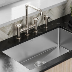Swiss Madison Avallon Pro Widespread Kitchen Faucet with Side Sprayer SM-KF79 - The Home Selection