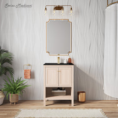 Swiss Madison Chateau 24" Freestanding Bathroom Vanity with Black Sink Top - SM-BV0601