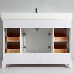 Vanity Art 48"Bath Vanity with Engineered Marble Top in White with Basin and Mirror - VA1048