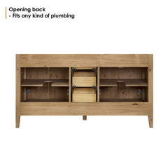 Altair Laurel Bathroom Cabinet Vanity Base in Weathered Fir without Top and Sink, No Mirror