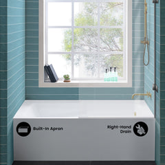 Swiss Madison Voltaire 60" X 32" Right-Hand Drain Alcove Bathtub with Apron - SM-AB542