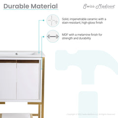 Swiss Madison Marseille 24 Bathroom Vanity in White - SM-BV217WBG - The Home Selection