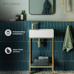Swiss Madison Pierre 19.5 Single, Freestanding, Open Shelf, Metal Frame Bathroom Vanity - SM-BV70 - The Home Selection