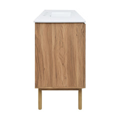 Swiss Madison Classe 48" Freestanding Bathroom Vanity in Golden Oak with 3-Hole Widespread Sink Top - SM-BV665-3