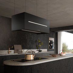 Faber Graziosa Isola 31" Island Range Hood, Matte Black, 600 CFM - GRAZIS30BKV - The Home Selection