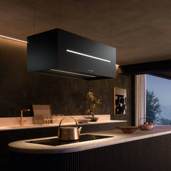 Faber Graziosa Isola 31" Island Range Hood, Matte Black, 600 CFM - GRAZIS30BKV - The Home Selection