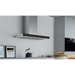 FABER Stilo Glass T-Shape Chimney Wall Hood, Black Glass & Stainless Steel, App-Enabled, VAM Blower (600/395/295) - The Home Selection