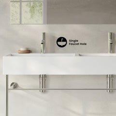 Swiss Madison Claire 48" Double Basin Console Sink with Glossy Legs - SM-CS1901