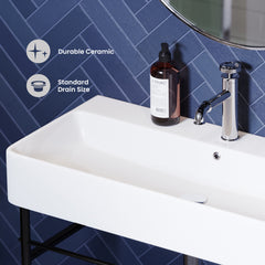 Swiss Madison Carré 36" Console Sink White Basin w/ Legs - SM-CS7 - The Home Selection
