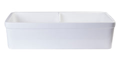 Alfi White 32  Short Wall Double Bowl Lip Apron Fireclay Farmhouse Kitchen Sink - AB5123-W