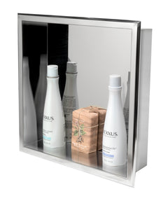 Alfi 16 x 16 Square Single Shelf Bath Shower Niche - Polished Stainless Steel