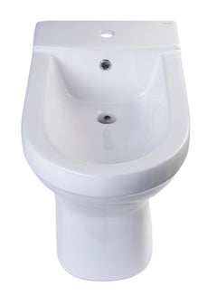 EAGO White Ceramic Bathroom Bidet with Elongated Seat - JA1010