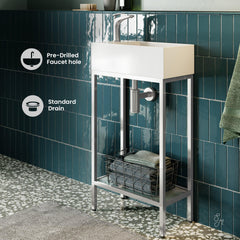 Swiss Madison Pierre 19.5 Single, Freestanding, Open Shelf, Metal Frame Bathroom Vanity - SM-BV70 - The Home Selection