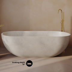 Swiss Madison Claire 60" Freestanding Concrete Bathtub, Drain Included - SM-FB1901