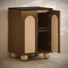 Swiss Madison Plaisir II 24" Freestanding Bathroom Vanity with Black 3-Hole Widespread Sink Top - SM-BV0701