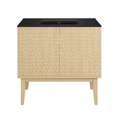 Swiss Madison Bosse 36" Freestanding Bathroom Vanity with Black Sink Top - SM-BV8802