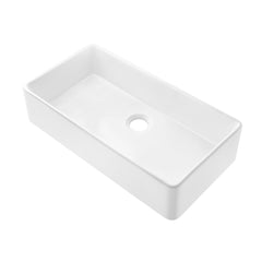 Swiss Madison Elegance 36" x 20" Single Basin Fireclay Farmhouse Kitchen Sink in Glossy White with Stainless Steel Grid - SM-FS3805GW