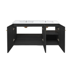 Swiss Madison Classe 48" Wall-Mounted Bathroom Vanity with 3-Hole Widespread Double Basin Sink Top - SM-BV2807