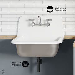 Swiss Madison Loire 22" Cast Iron Rectangle Wall-Mounted Sink - SM-WS7101
