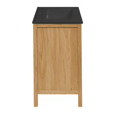 Swiss Madison Chateau 24" Freestanding Bathroom Vanity in Golden Oak with Black Sink Top - SM-BV240MB