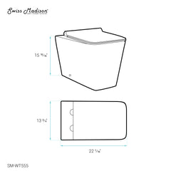 Swiss Madison Concorde Back to Wall Concealed Tank Toilet Bowl Bundle in Glossy White - SM-WK555-01C
