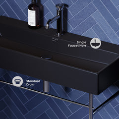 Swiss Madison Claire 40" Console Sink Matte Black Basin w/ Legs - SM-CS7 - The Home Selection