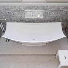 Alfi White Matte 71  Solid Surface Resin Free Standing Hammock Style Bathtub - AB9992